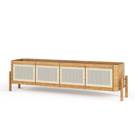 Rack 4 portas Rattan Natural - CL2472