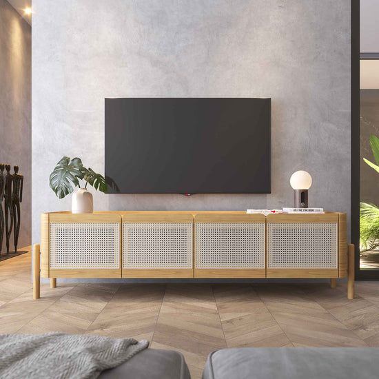 Rack 4 portas Rattan Natural - CL2472