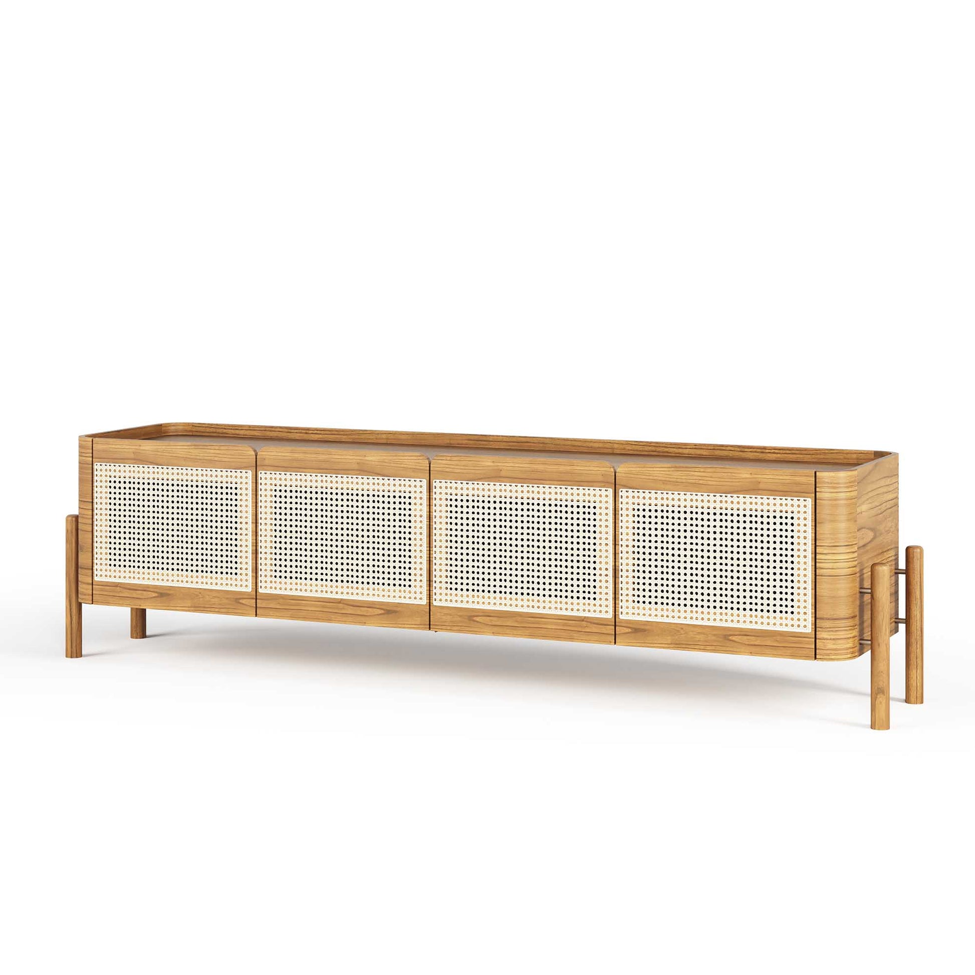 Rack 4 portas Rattan Natural - CL2472
