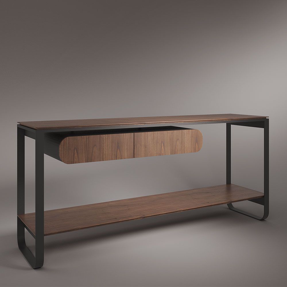Aparador Industrial Lucy Aço e Madeira - (AxLxP) 75x160x45cm